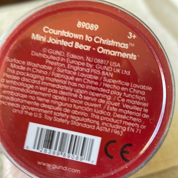 Rare Gund Holiday countdown to Christmas Mini Jointed bear ornament - Picture 5 of 8